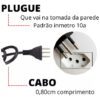 Régua Extensão Elétrica 6 Tomada Filtro Linha Bivot - Image 3