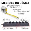 Régua Extensão Elétrica 6 Tomada Filtro Linha Bivot - Image 6